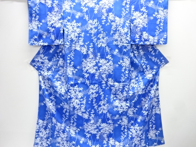 未使用品　草花模様小紋着物